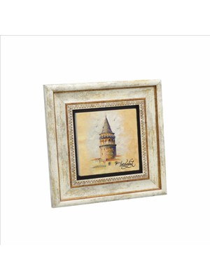 Galata Kulesi Baskılı Doğaltaş Tablo 20X20 Krt-21
