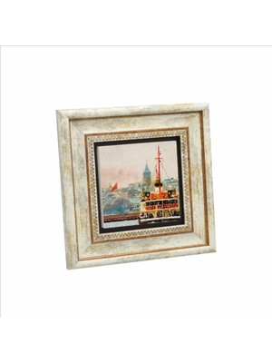 Istanbul Vapur Baskılı Doğaltaş Tablo 20X20 Krt-33