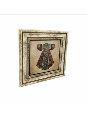 Osmanlı Saray Kaftanı Baskılı Doğaltaş Tablo 25CMX25CM KRT-083