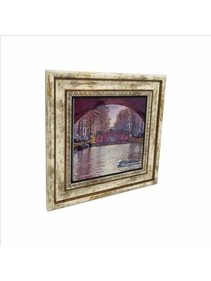 Amsterdam Görseli Baskılı Doğaltaş Tablo (25 x 25 Krg-19)