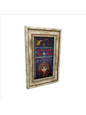 Türk Kızı Baskılı Doğaltaş Tablo 20CMX30CM DRT-038