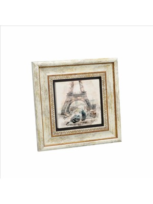 Eyfel Kulesi Baskılı Doğaltaş Tablo (20 x 20 Krg-3)
