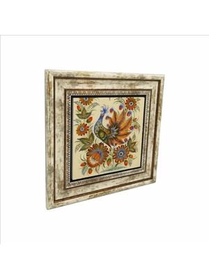 Tavus Kuşu Baskılı Doğaltaş Tablo (25CMX25CM )(KRG-160)