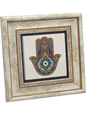 Fatıma’nın Eli (Nazar Boncuklu) Baskılı Doğaltaş Tablo (20 x 20 KD-110)