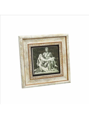 Pietà (Michelangelo, 1498) Baskılı Doğaltaş Tablo (20CMX20CM )(KRG-144)