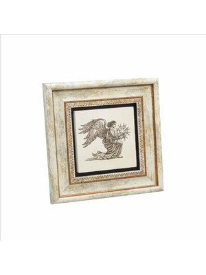 Melek Görseli Baskılı Doğaltaş Tablo 20CMX20CM KRG-104