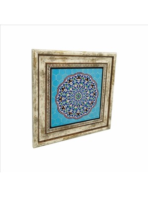 Cuma Cami Çinisi (Iran) Baskılı Doğaltaş Tablo (25 x 25 Kd-53)