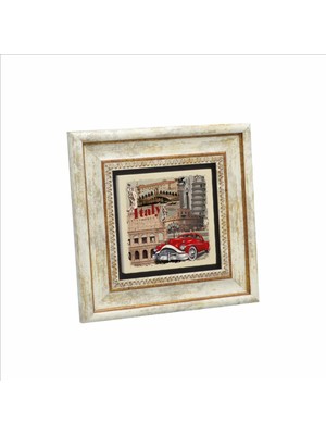 Italya Görseli Baskılı Doğaltaş Tablo 20CMX20CM KRG-046