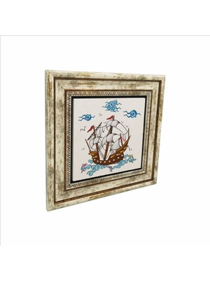 Gemi Baskılı Doğaltaş Tablo (25 x 25 KRG-130)