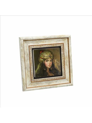 Osmanlı Kadın Çizimi Baskılı Doğaltaş Tablo 20 CMX20 cm