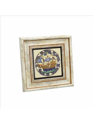 Gemi Baskılı Doğaltaş Tablo 20CMX20CM KRG-131