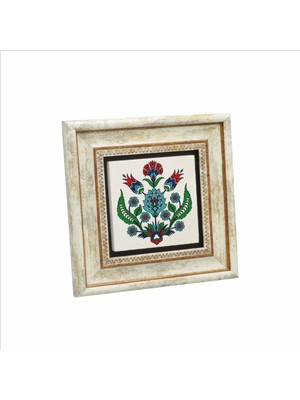 Osmanlı Çini Deseni Baskılı Doğaltaş Tablo (20 x 20 Kd-42)