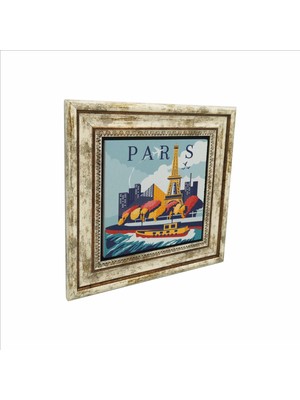 Paris Baskılı Doğaltaş Tablo (25 x 25 Krg-2)