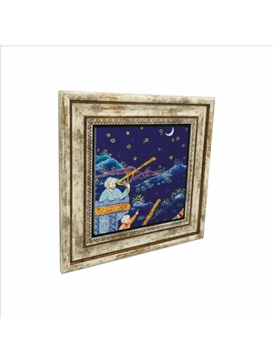 Osmanlı Müneccim Minyatürü Baskılı Doğaltaş Tablo 25CMX25CM KRT-121