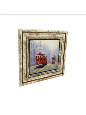 Nostaljik Tramvay Baskılı Doğaltaş Tablo 25CMX25CM KRT-050