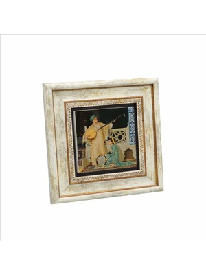 Iki Müzisyen Kız Osman Hamdi Bey, 1880 Baskılı Doğaltaş Tablo 20CMX20CM KRT-126