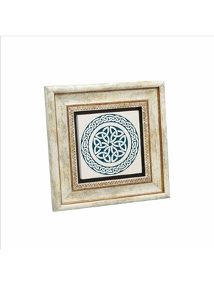 Keltik Stili Yuvarlak Desenbaskılı Doğaltaş Tablo 20CMX20CM KD-056