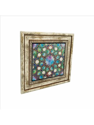 Islami Geometrik Desen Baskılı Doğaltaş Tablo (25 x 25 Kd-8)