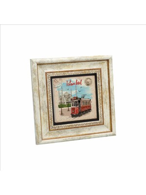 Nostaljik Tramvay Baskılı Doğaltaş Tablo 20CMX20CM KRT-044