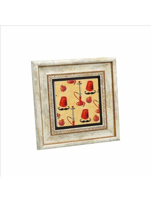 Türk-Osmanlı Semboller Baskılı Doğaltaş Tablo 20CMX20CM KRT-061