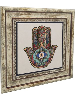 Fatıma’nın Eli (Nazar Boncuklu) Baskılı Doğaltaş Tablo (25 x 25 KD-110)