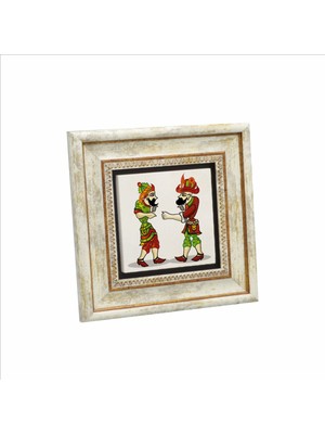 Hacivat ile Karagöz Baskılı Doğaltaş Tablo (20 x 20 KRT-114)