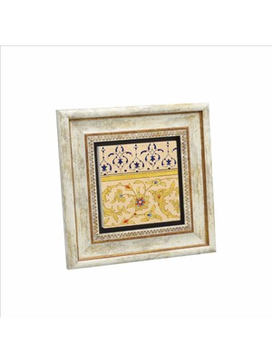 Osmanlı Tezhip Deseni Baskılı Doğaltaş Tablo (20 x 20 Kd-48)