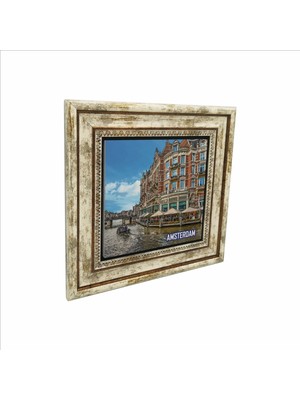 Amsterdam Görseli Baskılı Doğaltaş Tablo (25 x 25 Krg-14)