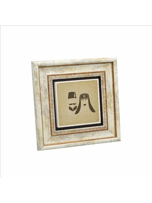 Osmanlı Kadın & Erkek Ikon Baskılı Doğaltaş Tablo (20CMX20CM )(KRT-108)