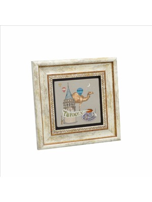 Galata Kulesi Baskılı Doğaltaş Tablo (20 x 20 Krt-26)