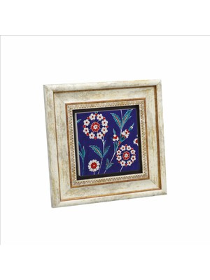 Iznik Çini Deseni Baskılı Doğaltaş Tablo 20X20 Kd-24