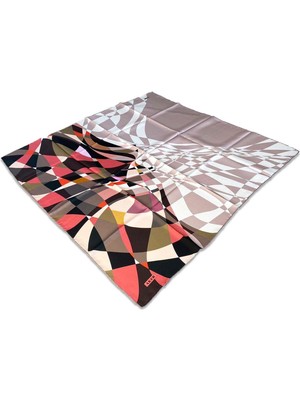 Aker Siyah Geometrik Desen Tivil İpek Eşarp 8550713 - 931