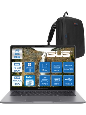 Asus Expertbook P3 P3405CVA Intel Core I5-13420H 16 Ddr5 512GB SSD Windows 11 Pro 14" 300NITS Wuxga Intel UHD Taşınabilir Bilgisayar WP3405CVAP002+ZETTAÇANTA