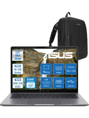 Asus Expertbook P3 P3405CVA Intel Core I5-13420H 16 Ddr5 256GB SSD Freedos 14" 300NITS Wuxga Intel UHD Taşınabilir Bilgisayar ZP3405CVAF001+ZETTAÇANTA