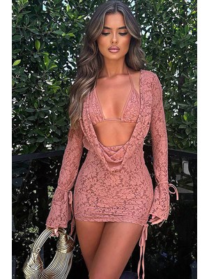 Emily Ikili Dantel Elbise