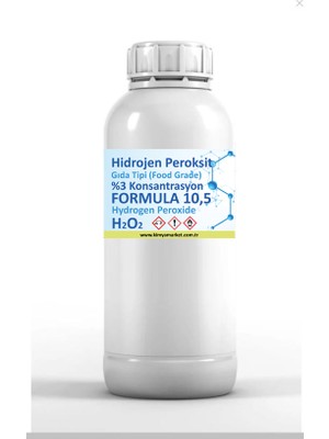 Gıda Tipi Hidrojen Peroksit %3 Konsantrasyon 1 Lt (Food Grade)