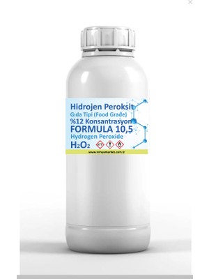 Gıda Tipi Hidrojen Peroksit %12 Konsantrasyon 1 Lt (Food Grade)