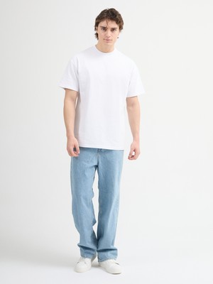 Ricardo 84002 Oversize Beyaz Erkek Basic T-Shirt