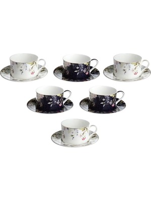 Lucky Art Fleurısse Bone 6lı Çay Fincanı Seti