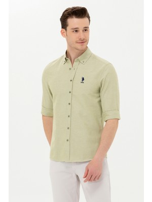 U.S. Polo Assn. Erkek Koyu Haki Gömlek Basic 50262980-VR111