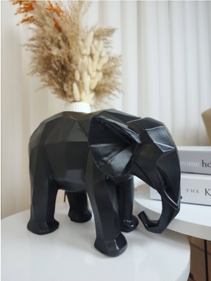 Dekoratif Siyah Kübik Fil