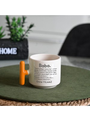 Kişiye Özel Babalar Gününe Özel T Kulplu Kupa – Turuncu