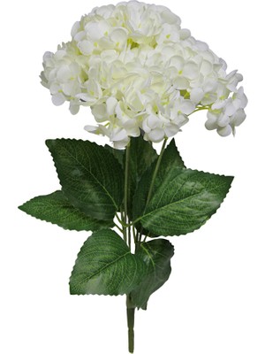 Yapay Ortanca Demeti Islak Dokulu Beyaz 43 cm