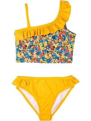Swimfoam Çiçekli Tek Omuz Kız Çocuk Bikini Takımı
