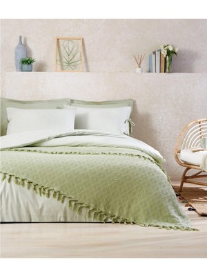 Özdilek Çift Kişilik Ranforce Pikeli Nevresim Takımı Natural Yeşil