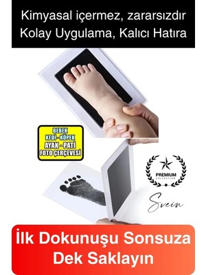 Bebek El Ayak Izi Fotoğraf Çerçeve Seti Resim Mürekkepsiz Baskı Kiti Anı Yeni Doğan Hediye Hatıra