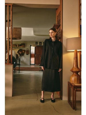 Babet 2504 - Taşlı Toka Detaylı Siyah Kadın Babet