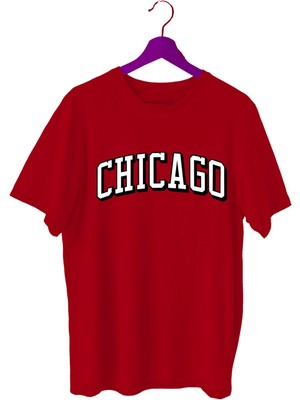 Top Glory Chicago Baskılı Basketbol T-Shirt Sporcu Tişörtü