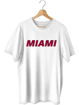 Top Glory Miami Baskılı Basketbol T-Shirt Sporcu Tişörtü