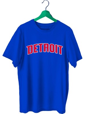 Top Glory Detroit Baskılı Basketbol T-Shirt Sporcu Tişörtü